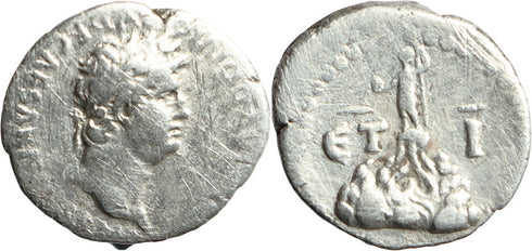 Ancient Roman Provincial silver coin of Nero minted in Caesaria, Cappadocia in 63-64 AD