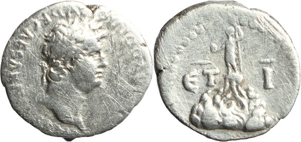 Ancient Roman Provincial silver coin of Nero minted in Caesaria, Cappadocia in 63-64 AD