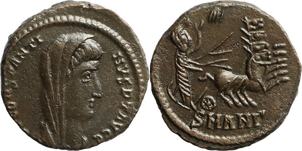EF++ Ancient Roman coin of Constantine I the Great reaching for the Hand of God