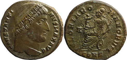 Ancient Roman coin of Constantine I The Great minted in Constantinople - GLORIA ROMANORVM