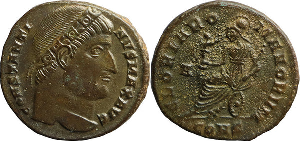 Ancient Roman coin of Constantine I The Great minted in Constantinople - GLORIA ROMANORVM