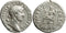 Ancient Roman silver denarius of the Emperor Hadrian minted in Rome