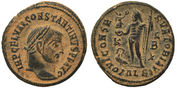 Ancient Roman coin of the Emperor Constantine I minted in Alexandria, Egypt - IOVI CONSERVATORI AVG