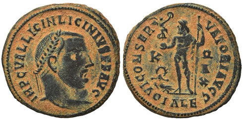 Ancient Roman coin of the Emperor Licinius I as Augustus minted in Alexandria, Egypt