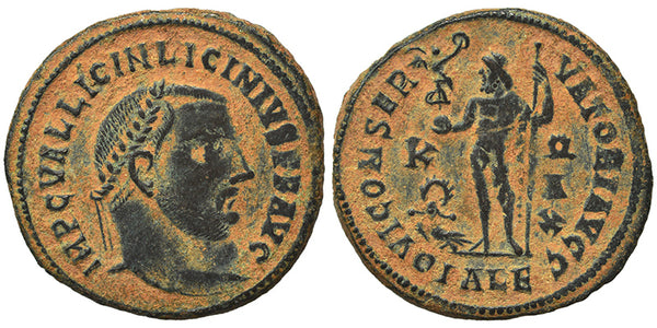 Ancient Roman coin of the Emperor Licinius I as Augustus minted in Alexandria, Egypt