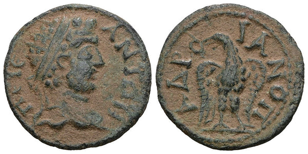 Ancient Roman Provincial coin of Caracalla with Eagle minted in Hadrianopolis, Thrace