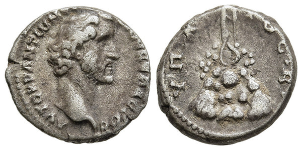 Ancient Roman silver coin of the Emperor Antoninus Pius minted in Caesaria, Cappadocia