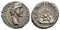 Ancient Roman silver coin of the Emperor Antoninus Pius minted in Caesaria, Cappadocia