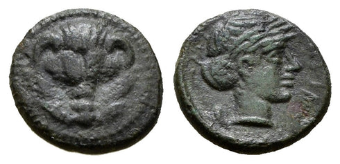 Ancient Italian coin minted in Rhegion, Bruttium circa 351-280 BC