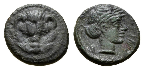 Ancient Italian coin minted in Rhegion, Bruttium circa 351-280 BC