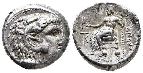 Ancient Macedonian silver tetradrachm of Alexander III The Great 336-323 BC minted in Kition