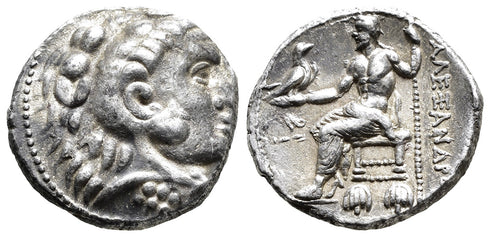 Ancient Macedonian silver tetradrachm of Alexander III The Great 336-323 BC minted in Tyre