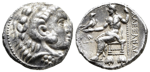 Ancient Macedonian silver tetradrachm of Alexander III The Great 336-323 BC minted in Tyre