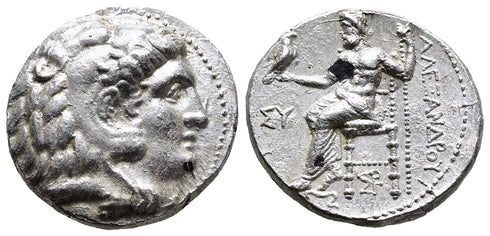 Ancient Macedonian silver tetradrachm of Alexander III The Great 336-323 BC minted in Tarsos