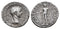 Ancient Roman silver denarius of the Emperor Trajan minted in Rome