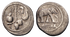 Roman Imperatorial Julius Caesar AR silver denarius - Military mint travelling with Caesar in northern Italy in 49 BC