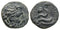 Ancient Greek coin minted in Pergamon, Mysia - Asklepios and a coiled serpent