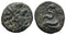 Ancient Greek coin minted in Pergamon, Mysia - Asklepios and a coiled serpent