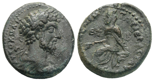 Ancient Roman Provincial coin of the Emperor Marcus Aurelius minted in Tyana, Cappadocia