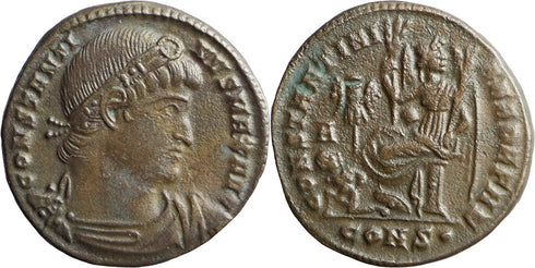 Ancient Roman coin of the Emperor Constantine I as Augustus 307-337AD minted in Constantinople