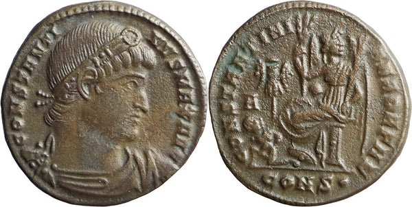 Ancient Roman coin of the Emperor Constantine I as Augustus 307-337AD minted in Constantinople