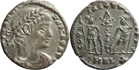 Silvered Ancient Roman coin of Constantine I The Great minted in Alexandria, Egypt