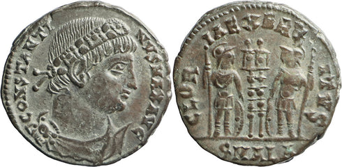 Silvered EF+/VF+ Ancient Roman coin of Constantine I The Great minted in Alexandria, Egypt