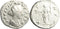 Ancient Roman silver denarius of Faustina II minted in Rome