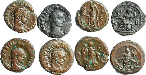 4 Ancient Roman Egyptian Potin Tetradrachms minted in Egypt