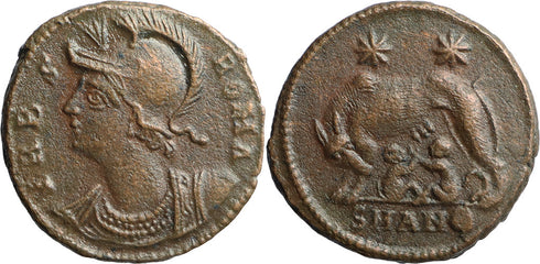 Ancient Roman coin - Commemorative Coin minted in Antioch - Wolf and Twins