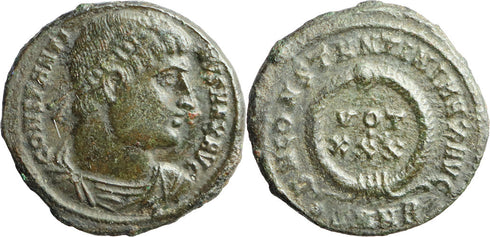 Ancient Roman coin of the Emperor Constantine I as Augustus 307-337AD minted in Nicomedia