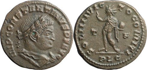 Ancient Roman coin of Constantine I The Great minted in Lugdunum (Lyons, France)