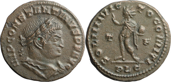 Ancient Roman coin of Constantine I The Great minted in Lugdunum (Lyons, France)
