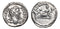 Ancient Roman silver denarius of the Emperor Septimius Severus minted in Rome in 202-210 AD
