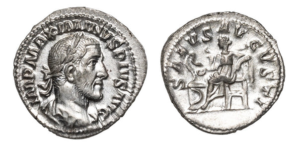 VF++++ Ancient Roman silver denarius of the Emperor Maximinus Thrax 235-238 AD