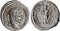 Ancient Roman silver denarius of Caracalla as Augustus with Hercules minted in Rome