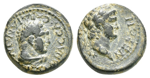 Ancient Roman Provincial coin of Nero with Herakles minted in Sardes, Lydia