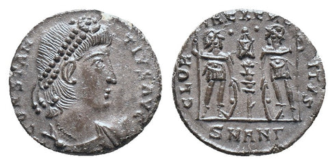 Ancient Roman coin of Constantius II as Augustus minted in Antioch - Fully silvered