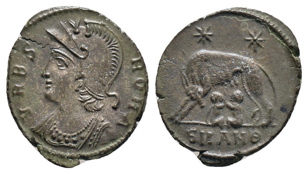 Ancient Roman coin - Commemorative Coin minted in Antioch - Wolf and Twins