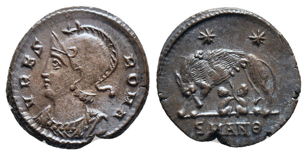 EF Ancient Roman coin - Commemorative Coin minted in Antioch - Wolf and Twins