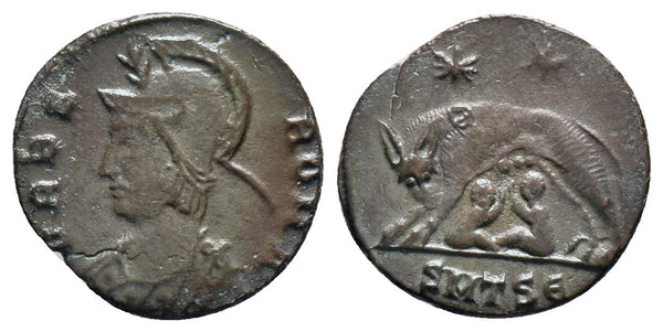 Ancient Roman coin - Commemorative Coin minted in Thessalonica - Wolf and Twins