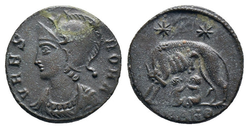 Ancient Roman coin - Commemorative Coin minted in Antioch - Wolf and Twins