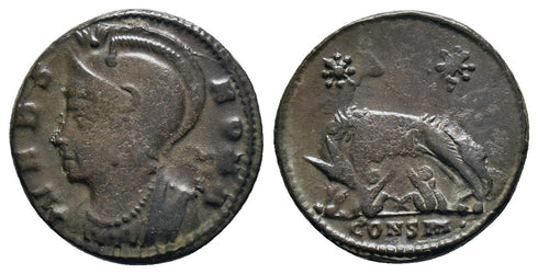 Ancient Roman coin - Commemorative Coin minted in Constantinopolis - Wolf and Twins