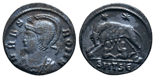 Ancient Roman coin - Commemorative Coin minted in Thessalonica - Wolf and Twins