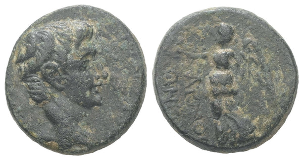 Ancient Roman Provincial coin of Tiberius minted in Akmoneia, Phrygia