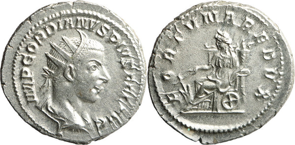 VF+++ Ancient Roman silver coin of the Emperor Gordian III minted in Antioch - FORTVNA REDVX