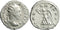 Ancient Roman silver coin of the Emperor Trajan Decius with Victory minted in Rome in 249 AD