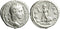 Ancient Roman silver denarius of the Emperor Severus Alexander minted in Rome