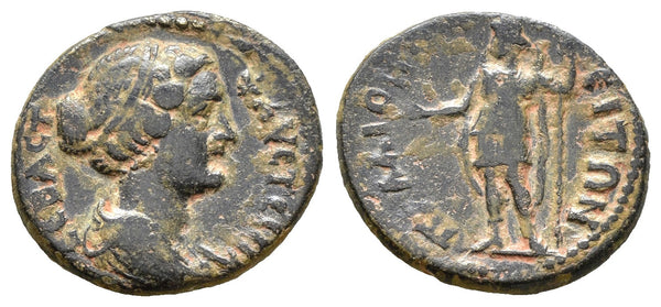 Ancient Roman Provincial coin of Faustina II minted in Palaeopolis, Pisidia