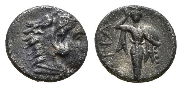 Ancient Greek silver coin minted in Pergamon, Mysia circa 310–282 BC - Herakles